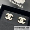 New ☑️ Chanel double c enamel oil drop black and white stud earrings