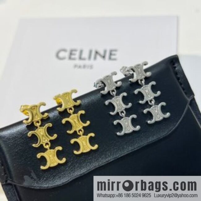 Celine Arc de Triomphe fringed earrings
