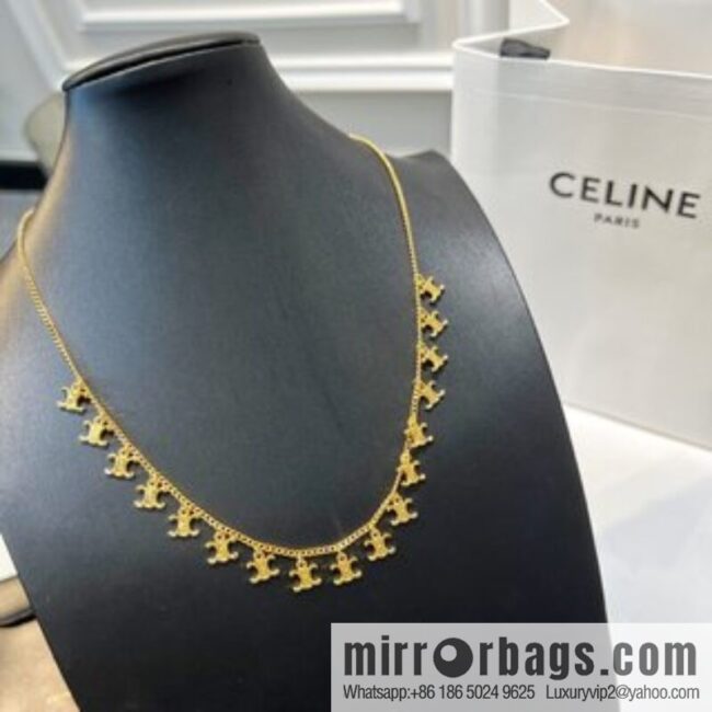 Celine Arc de Triomphe fringed necklace earrings