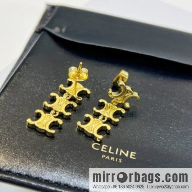 Celine Arc de Triomphe fringed earrings