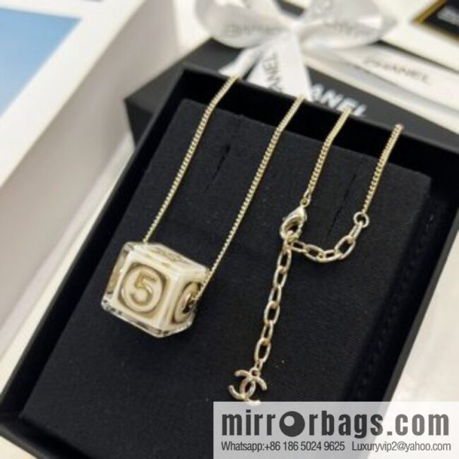 New ☑️ Chanel dice 🎲 acrylic necklace