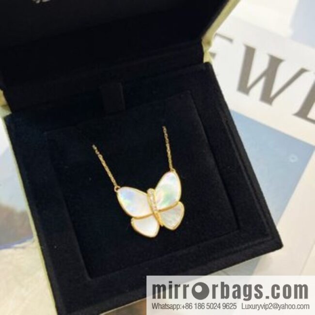 Van Cleef & Arpels White shells, grey shells, butterfly necklace