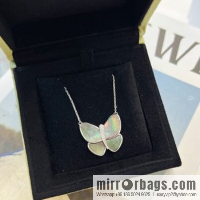 Van Cleef & Arpels White shells, grey shells, butterfly necklace