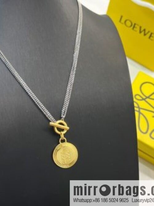 LOEWE round cake double layer necklace