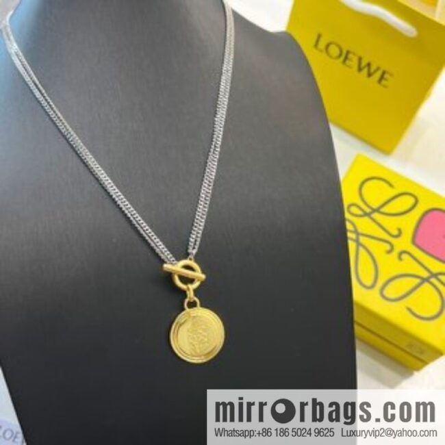 LOEWE round cake double layer necklace