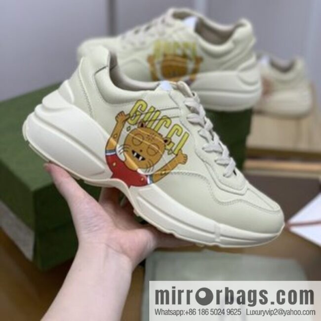 Gucci Gucci [New G Replica Luxury Handbag High Version] Unisex Vintage sneakers