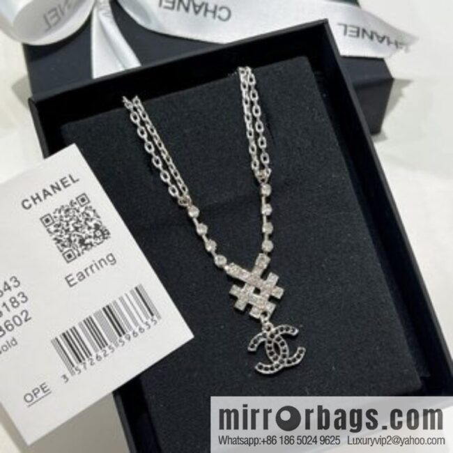 New ☑️ Chanel double c double layer snowflake black diamond necklace