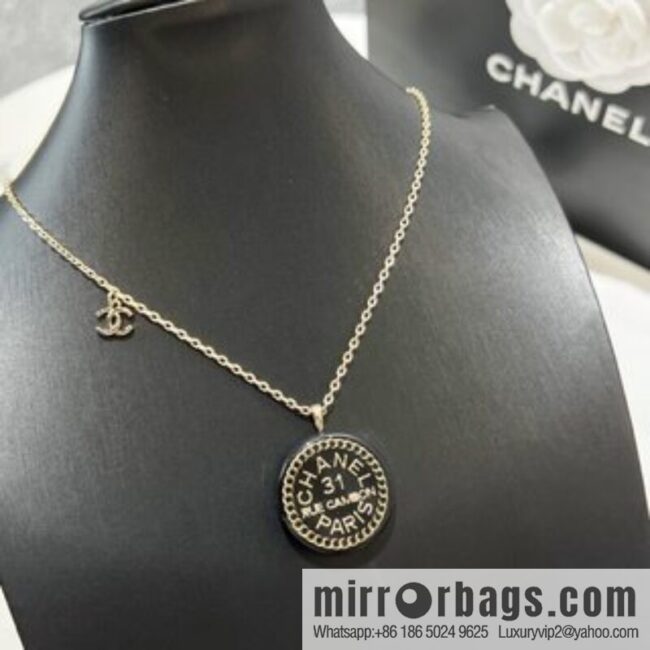 New ☑️ Chanel double c round acrylic letter necklace