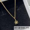 New Celine gold Arc de Triomphe peach heart stud earrings necklace