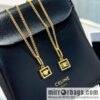 New Celine gold Arc de Triomphe peach heart stud earrings necklace