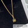 New Celine gold Arc de Triomphe peach heart stud earrings necklace