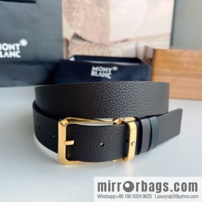 Montblanc, classic white six pointed star capsule metal automatic buckle automatic belt for men