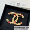 New ☑️ Chanel double c square diamond powder pearl brooch