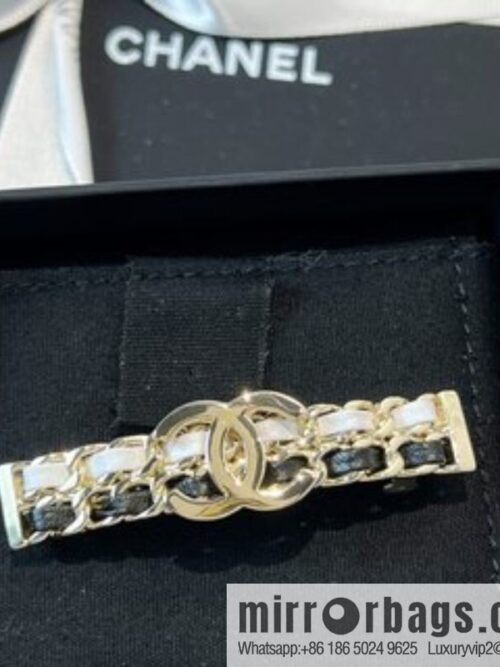 New ☑️ Chanel double c black and white leather rope hairpin hairpin