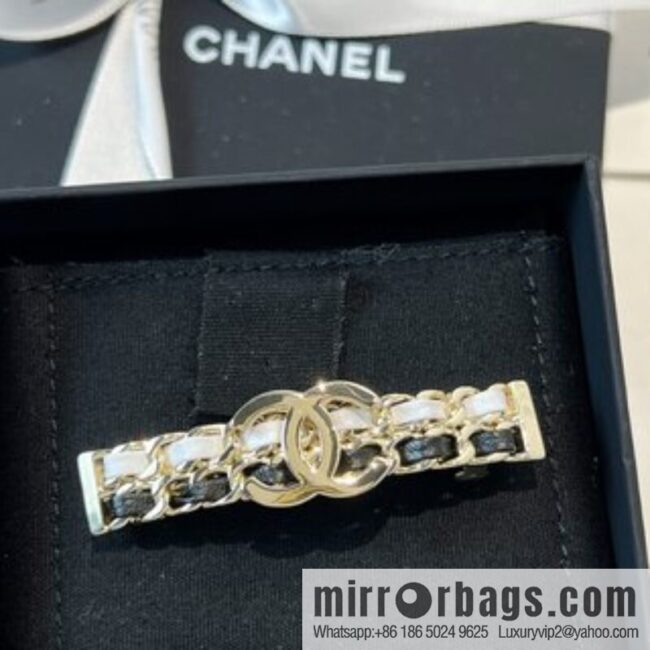 New ☑️ Chanel double c black and white leather rope hairpin hairpin