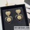 New ☑️ Chanel c2 double c full diamond peach heart love stud earrings