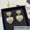 New ☑️ Chanel c2 double c full diamond peach heart love stud earrings