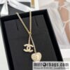 New ☑️ Chanel full diamond peach heart double c necklace
