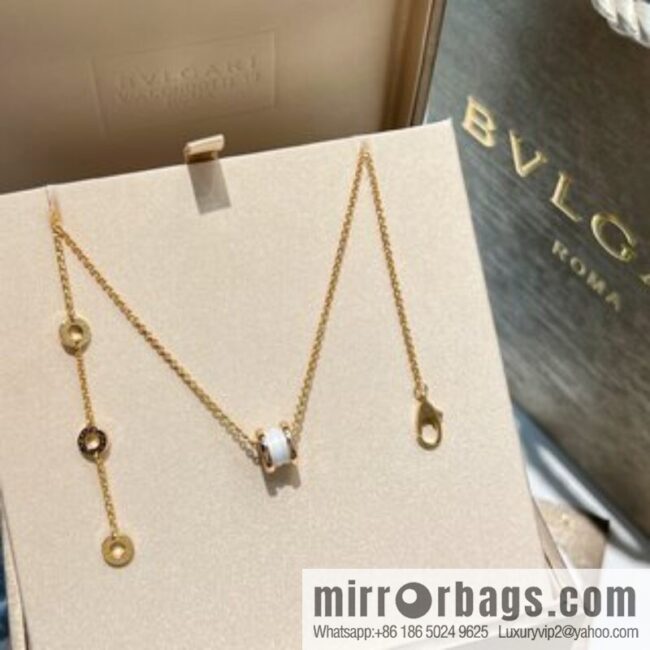 BVLGARI Bulgari mini black and white ceramic necklace