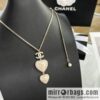 New ☑️ Chanel double c peach heart black and white diamond necklace