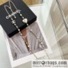New ☑️ Chanel double c peach heart black and white diamond sweater chain necklace