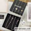 New ☑️ Chanel double c peach heart black and white diamond sweater chain necklace