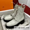 Hermes Hermès Glossy Calfskin Platform and Ankle Boots Martin Boots