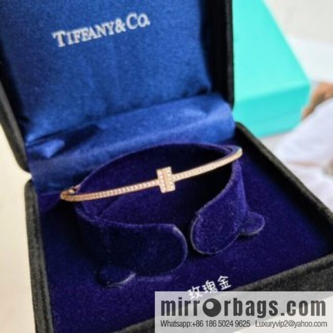 Tiffany & Co. Tiffany & Co. Classic T-Series Full Diamond Double T Bracelet