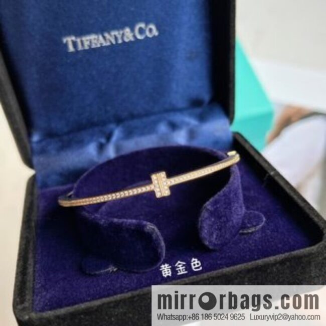 Tiffany & Co. Tiffany & Co. Classic T-Series Full Diamond Double T Bracelet