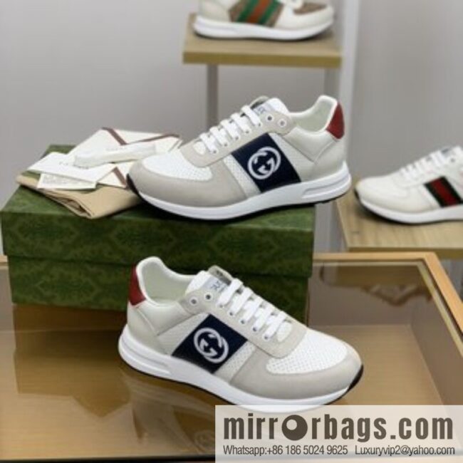 Gucci Gucci color matching double G men\'s sports running shoes