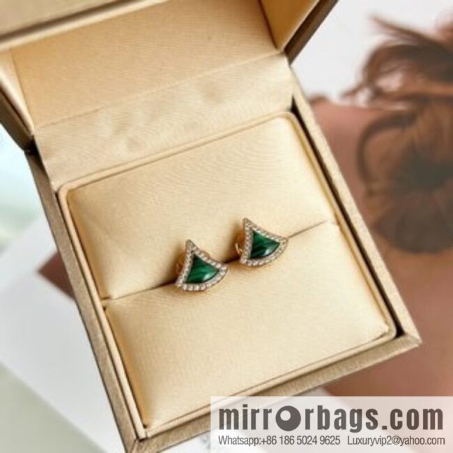 BVLGARI Bulgari DIVAS \'DREAM malachite white fritillary earrings