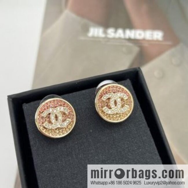 New ☑️ Chanel double c pink diamond stud earrings