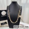 New ☑️ Chanel double c peach heart black and white diamond sweater chain necklace
