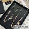 New ☑️ Chanel double c peach heart black and white diamond sweater chain necklace