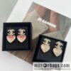 New ☑️ Chanel c2 double c peach heart love stud earrings