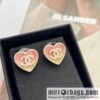 New ☑️ Chanel c1 double c peach heart love stud earrings