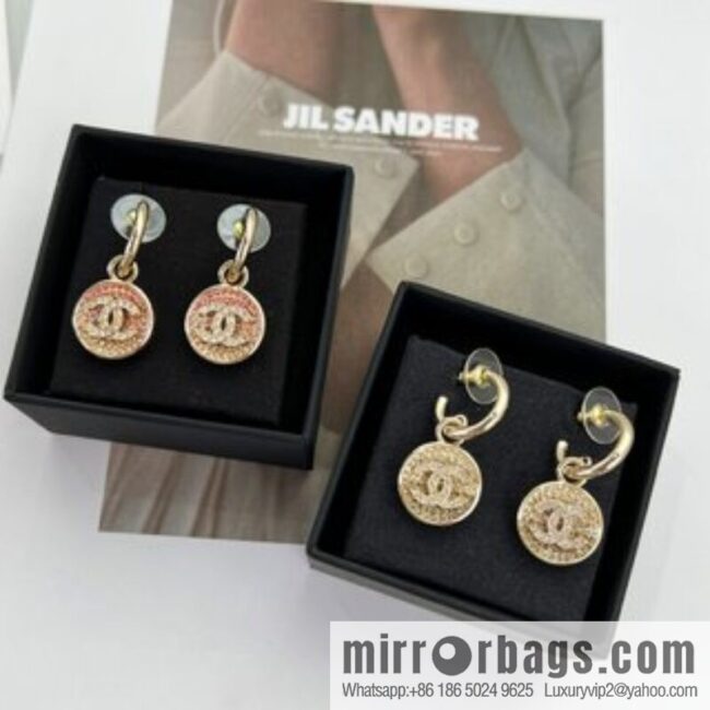 New ☑️ Chanel c2 double c round full diamond stud earrings