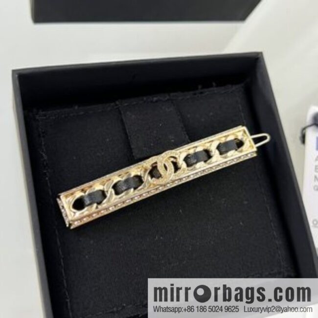 New ☑️ Chanel double c black leather rope hairpin hairpin