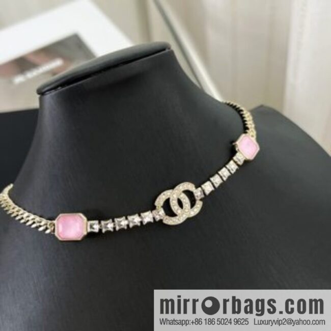 New ☑️ Chanel double c pink diamond necklace