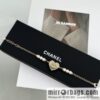 New ☑️ Chanel double c peach heart love full diamond pearl bracelet