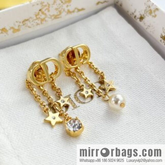 New ☑️ Dior CD star pearl stud earrings