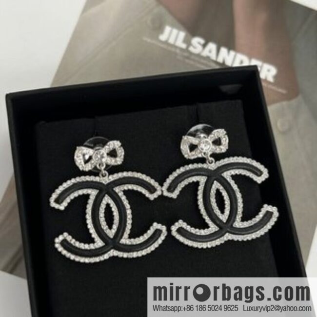 New ☑️ Chanel c2 double c bow stud earrings
