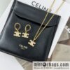 New Celine full diamond Arc de Triomphe earrings necklace