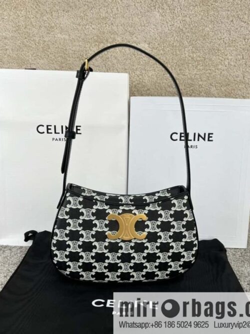 i1713005442_9460_0-800x800g0ckl5xwb5v181360_20250708191235.jpg CELINE TILI medium logo printed cow leather (fabric) handbag 115702 black and white flower