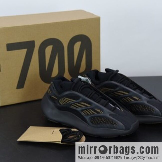 Top pure original YEEZY BOOST 700V3 \"Eremiel\" black and yellow Vintage dad shoes, item number: GY0189