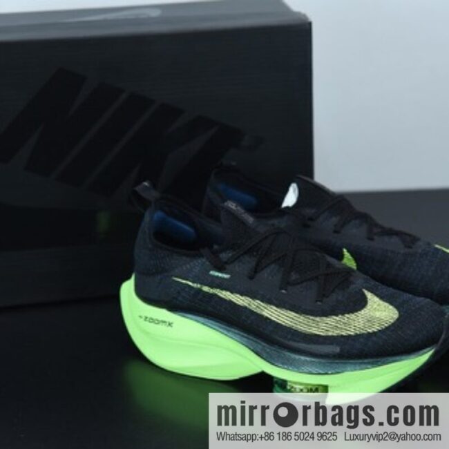 NK Air Zoom Alphafly NEXT% air unit marathon, black and green Unisex sneakers of the same style, item number: CI9925-400.