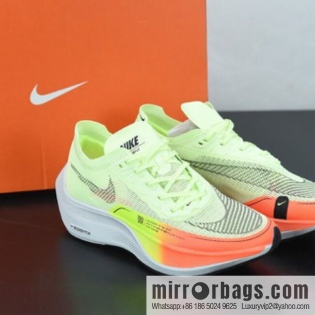 Nk ZoomX Vaporfly NEXT% 2 marathon knit breathable sports shoes, yellow orange, item number: CU4111-700