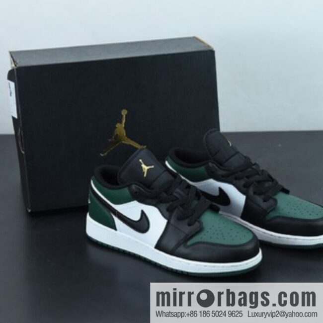 Air Jordan 1 Low black and green toes AJ1 Joe 1 low-top cultural basketball shoes, item number: 553558-371