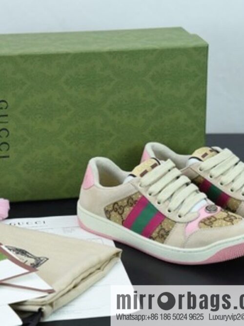 Gucci 2022 early spring the latest rhinestone models Distressed Screener sneakers Gucci small dirty shoes