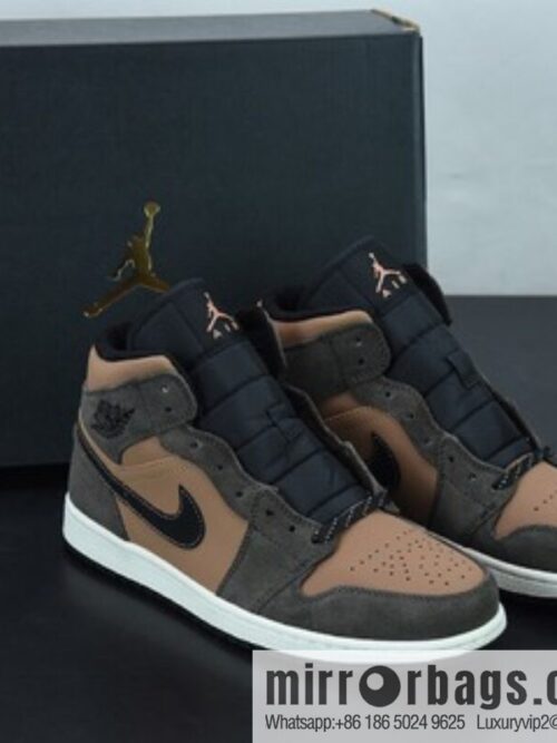 Air Jordan 1 Mid AJ1 Joe 1 chocolate brown Chinese culture basketball shoes, item number: DC7294-200